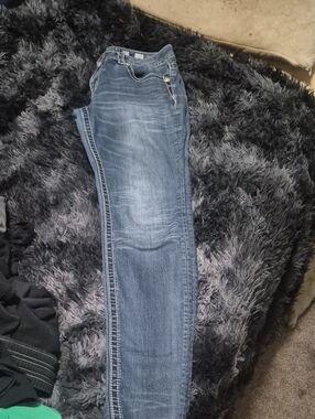 Miss Me Women's Dark Blue Skinny Jeans with Contrast Stitching